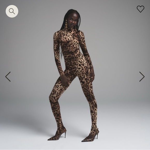 Dolce & Gabbana X SKIMS Limited Edition Leopard Milky Sheer Mock Neck Catsuit - Picture 3 of 4